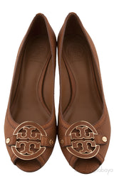 Brown Peep Wedge Heels