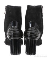 Balmain Black Pointed Toe Suede Ankle Boots