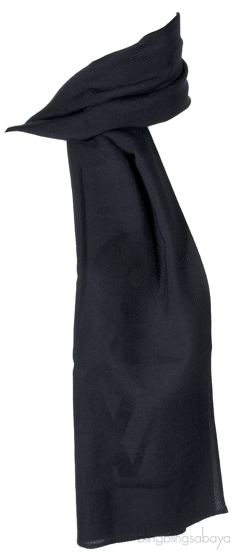 Logomania Black Cashmere Shawl