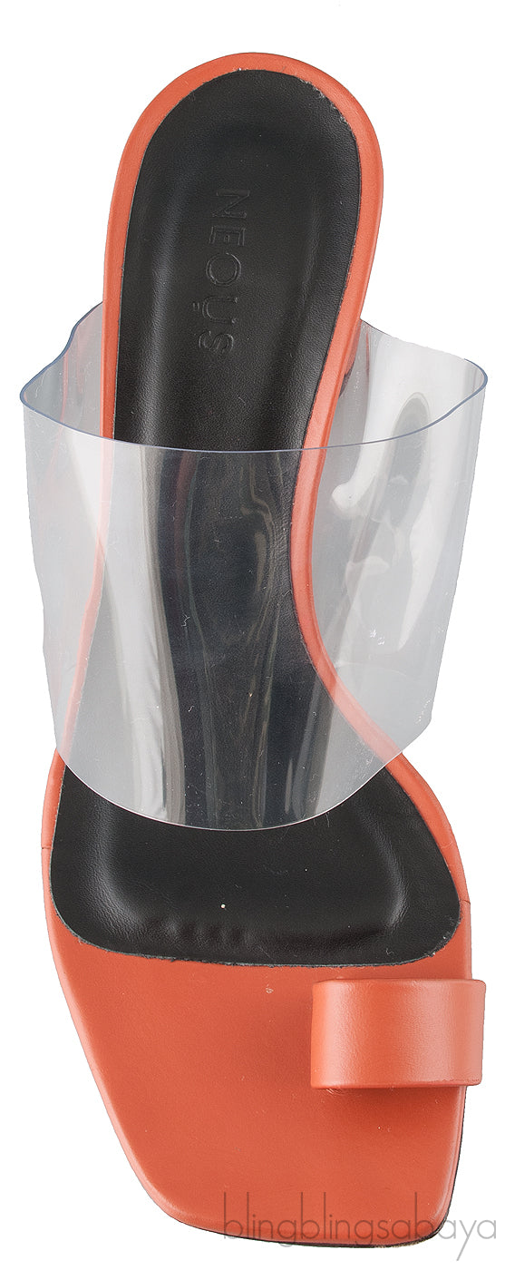 Brown PVC One Finger Slide Mule