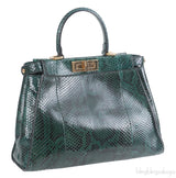 Fendi Peekaboo Medium Green Python Bag