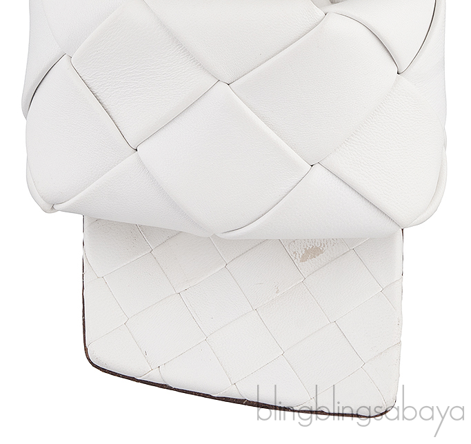 Bottega Veneta White Lido Intrecciato Mules 38