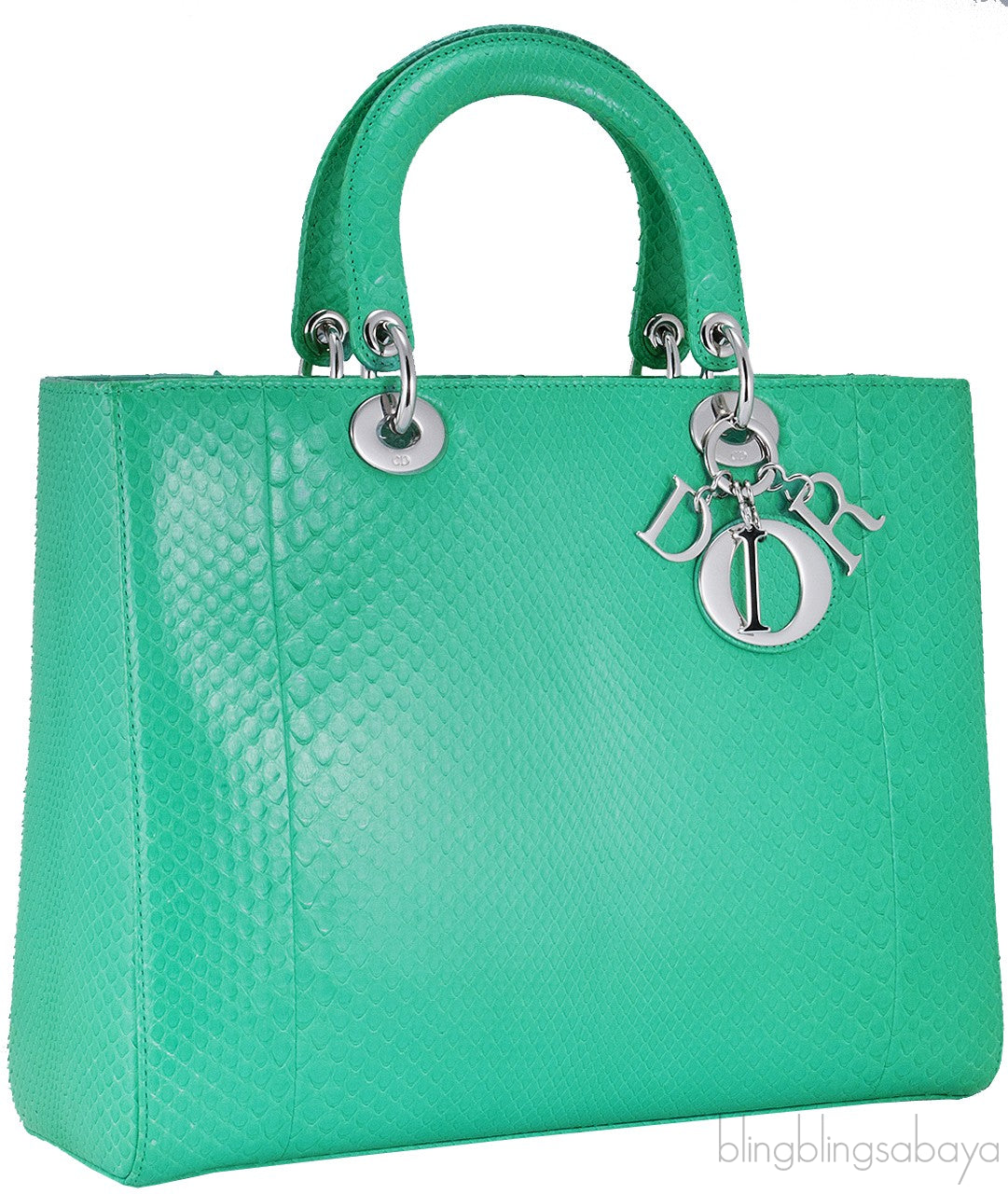 Lady Dior Green Python