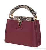 Burgundy Natural Python Mini Capucine Bag