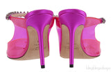Jimmy Choo Bing Fuchsia PVC 100 mm Crystal Mule