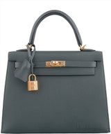Kelly 25 Blue Orage Epsom Sellier GHW