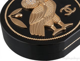 Black Owl Minaudiere Clutch Bag