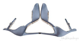 Gucci Blue Grey Satin Daisy 105 Slingback Heels