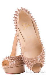 Lady Peep Toe Spikes Nude Heels