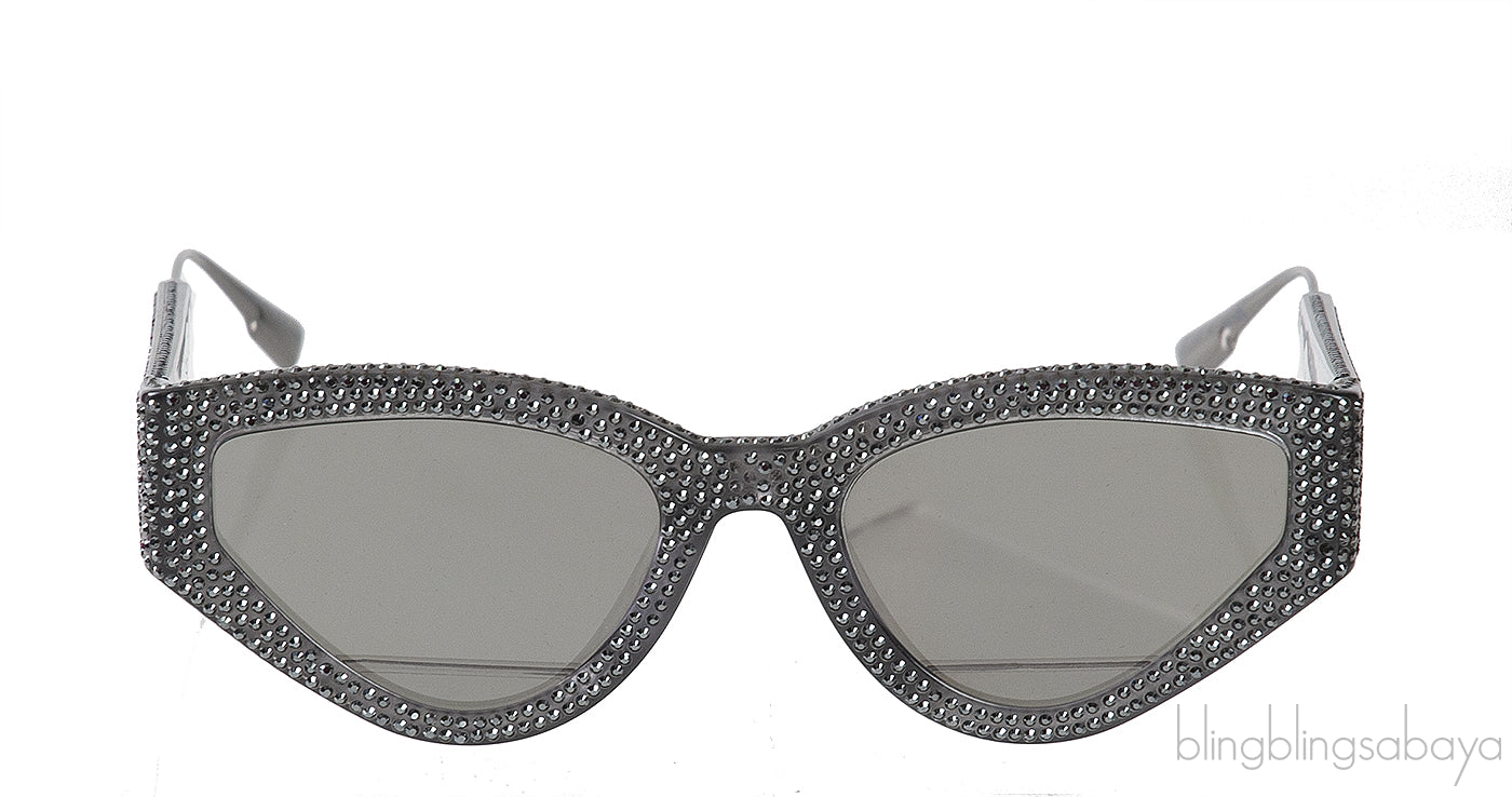 CatStyleDior 1S Grey Crystal Sunglasses
