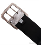 Silver Snake Effect Wide Belt