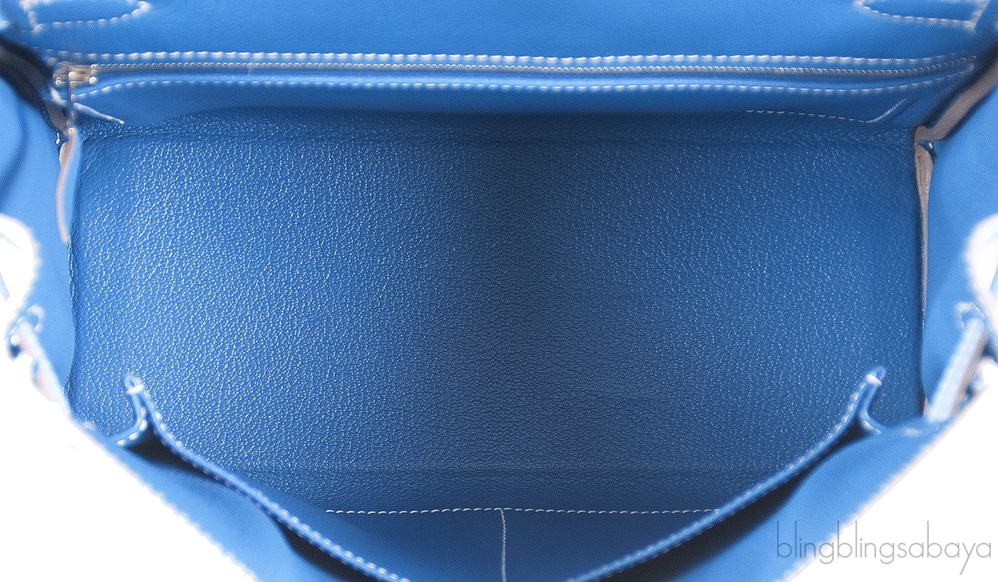 Hermès Kelly 28 Retourne Blue Celeste Mykonos Candy Epsom PHW