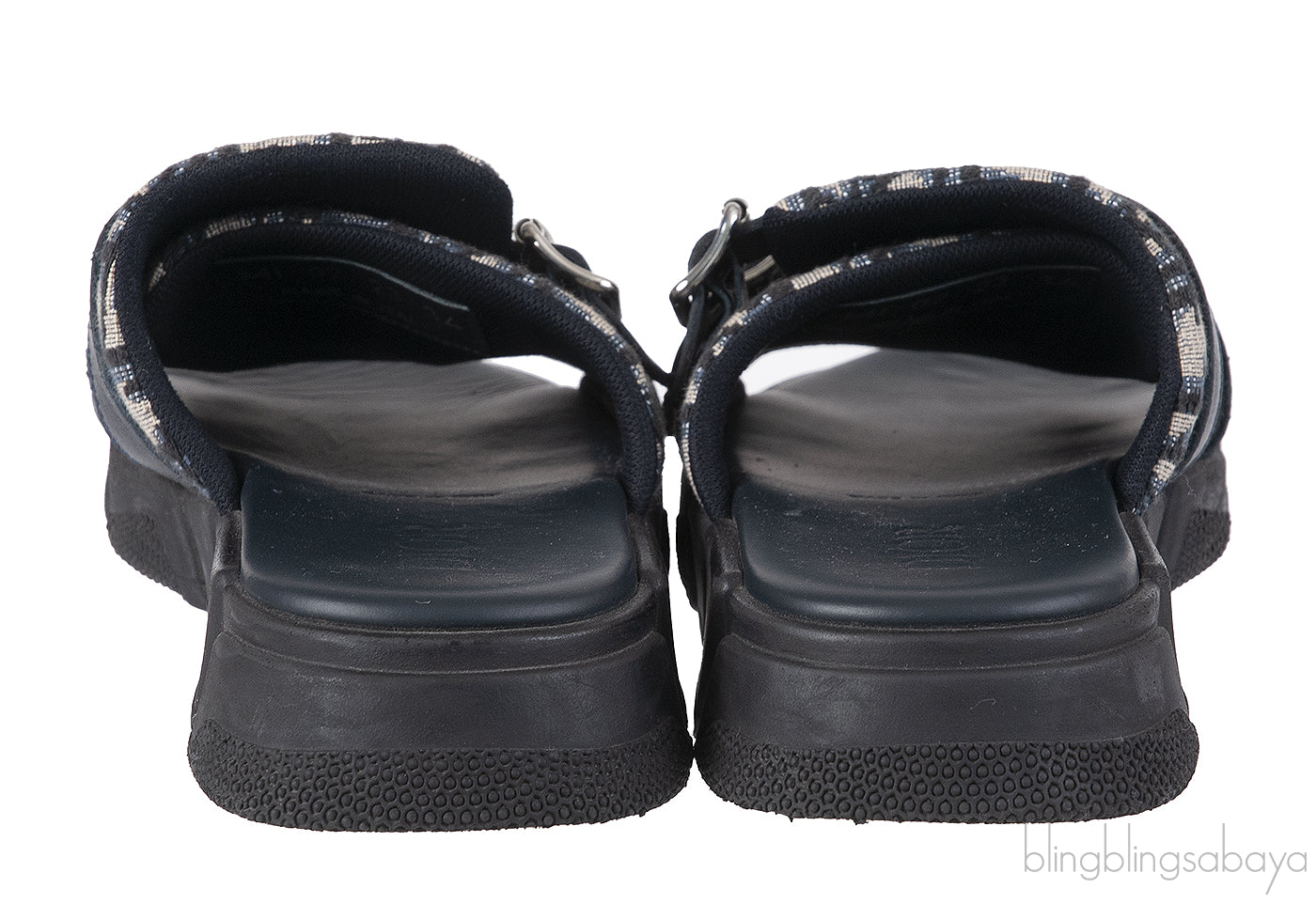 Beige and Black Dior Oblique Technical Kids Jacquard Sandals