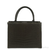 Moss Green Crocodile Top Handle Bag