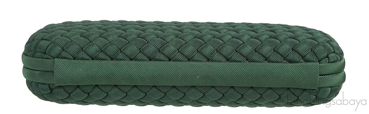 Emerald Green Intrecciato Knot Clutch