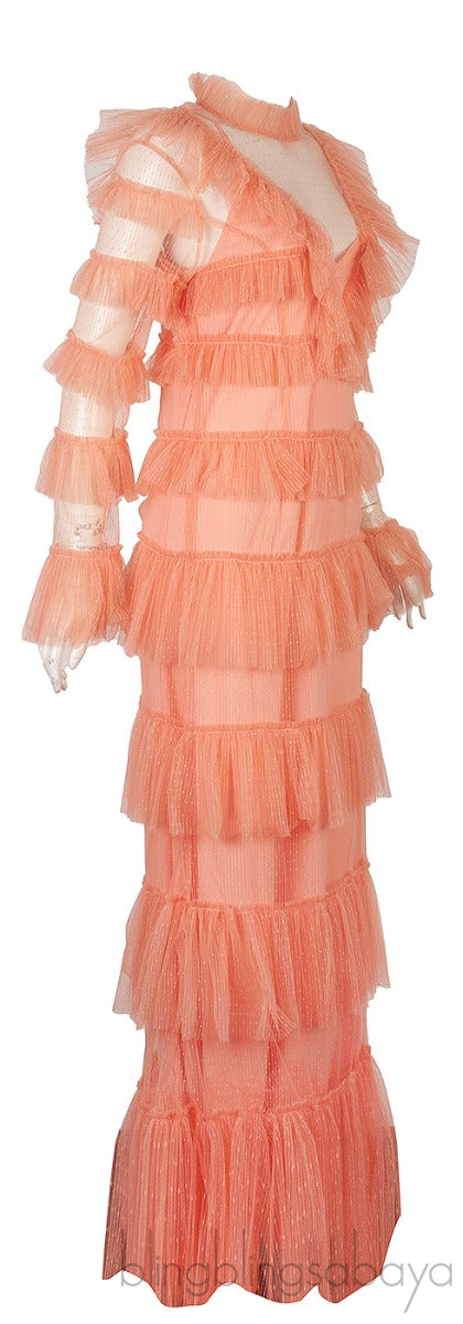 Dusty-Rose Say Yes Tiered Frill Dress