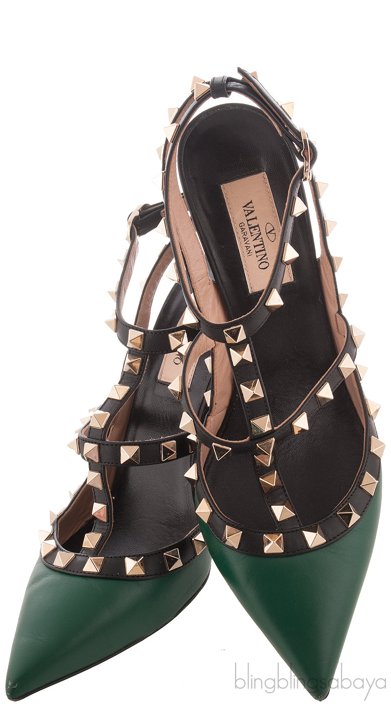 Emerald Green Matte Rockstud Heels