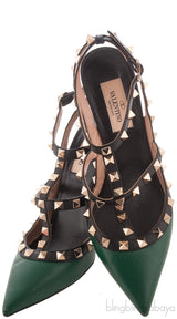 Emerald Green Matte Rockstud Heels