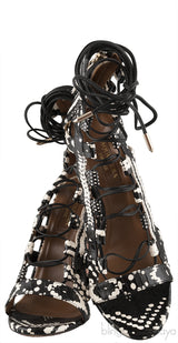 Python Bi-color Lace Up Heels