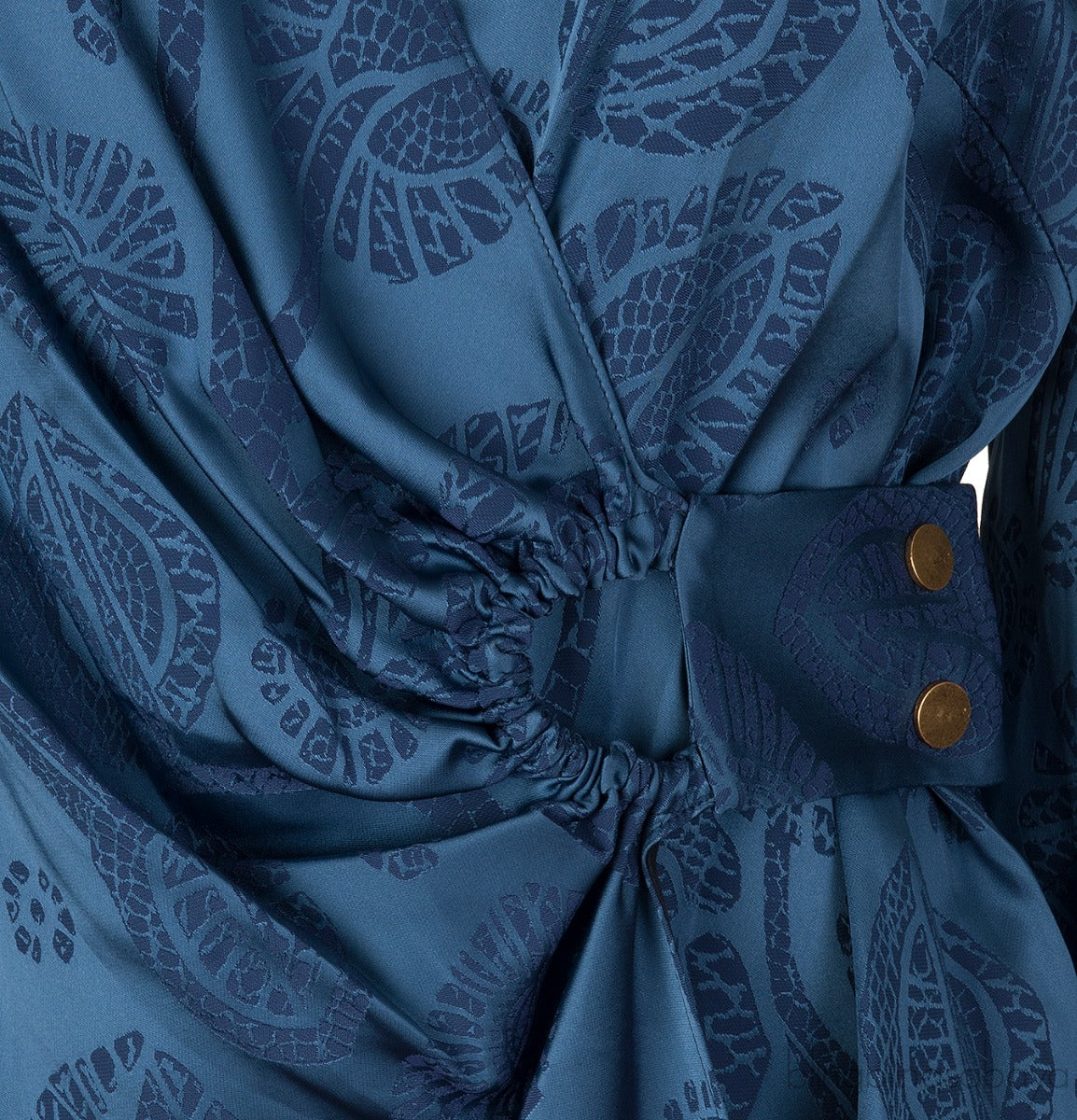 Blue Wrap Long Sleeve Top