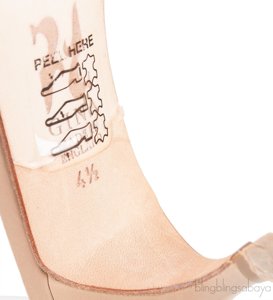 Nude Leather Bow Crystal Sandals
