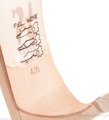 Nude Leather Bow Crystal Sandals