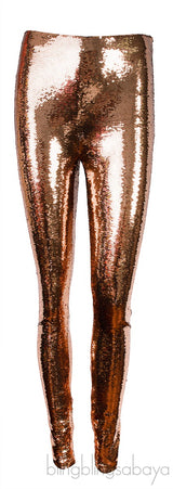 Gold Sequins Full Length Trouser