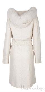 White Sequin Embellished Coat