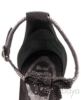Black Ribbon T-strap Heels