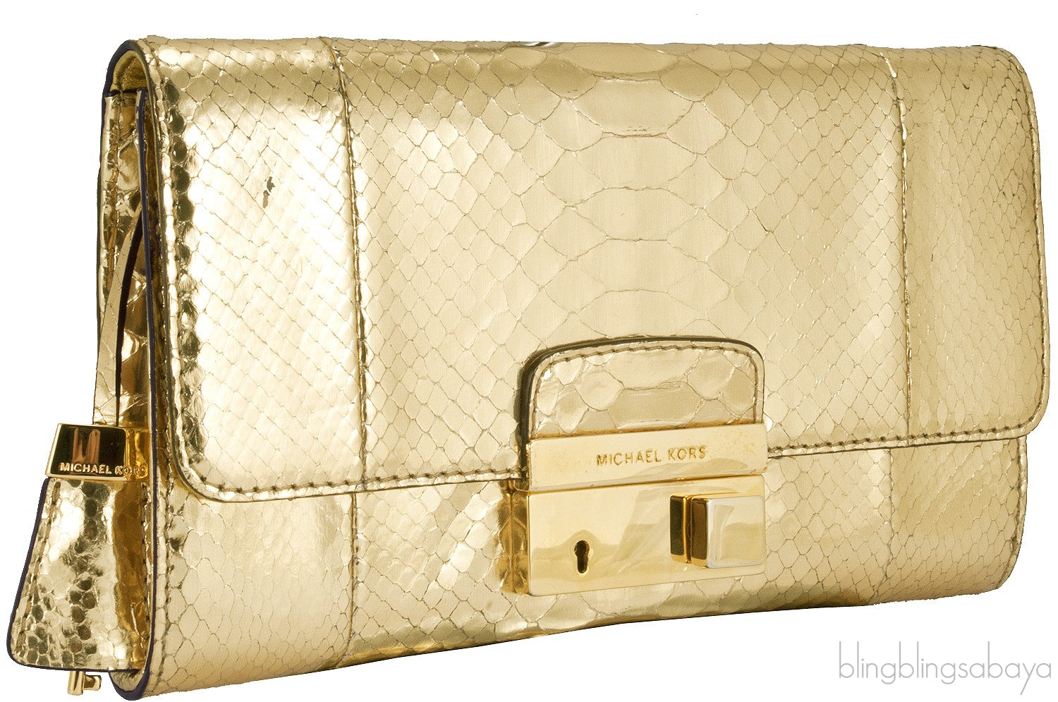 Gia Gold Python Clutch
