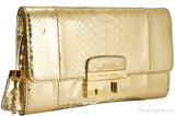 Gia Gold Python Clutch