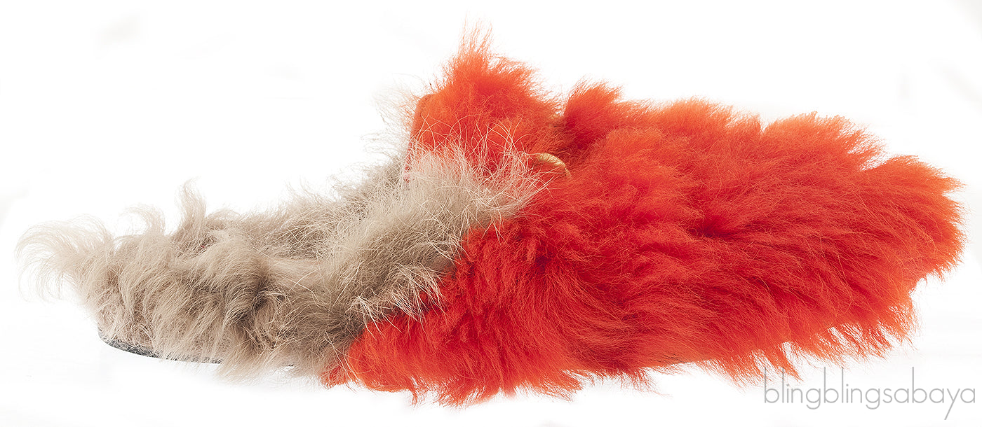 Gucci Orange Wool Princetown Slide
