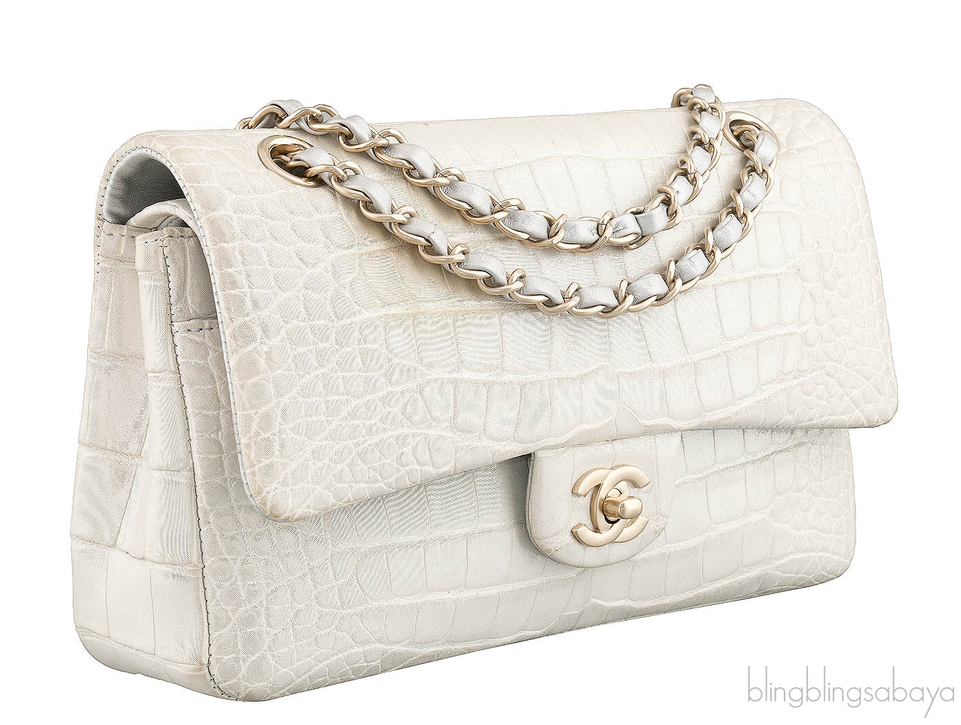 Classic Silver Metallic Crocodile Brass Matte CC