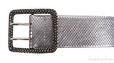 Silver Snake Effect Wide Belt