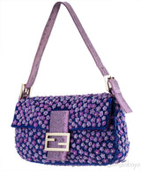 Ricami Embroidered Baguette Bag