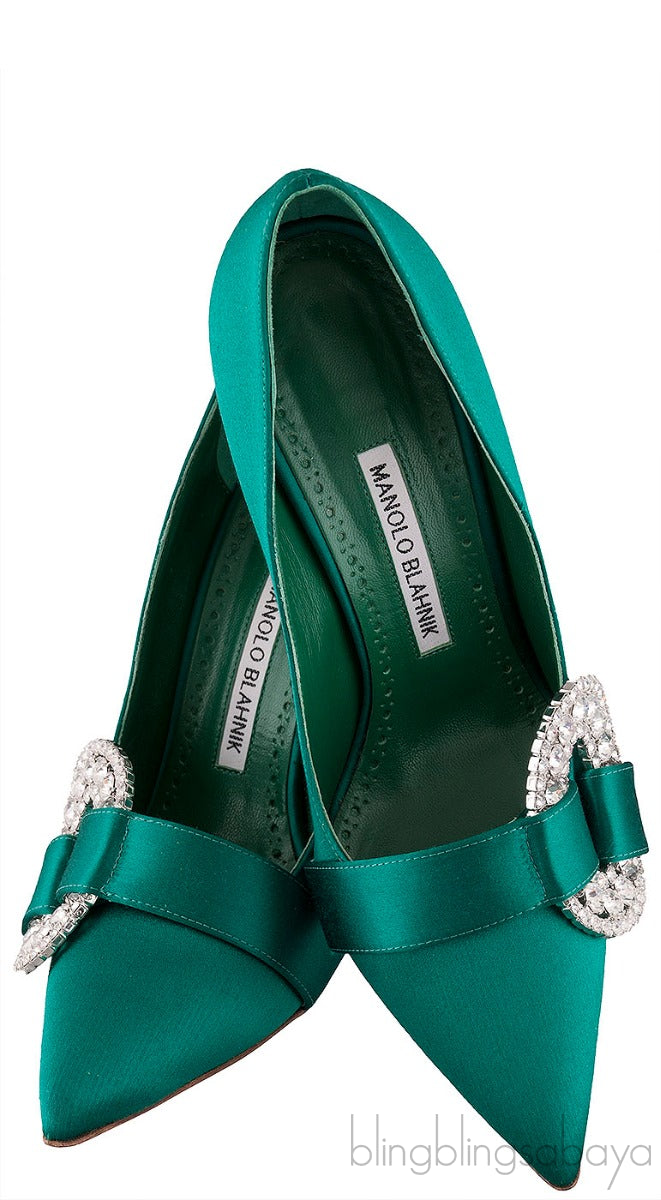 Tartonacri Emerald Satin Heels