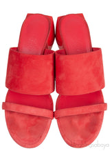 Hermes Suede Red Coral Sandals