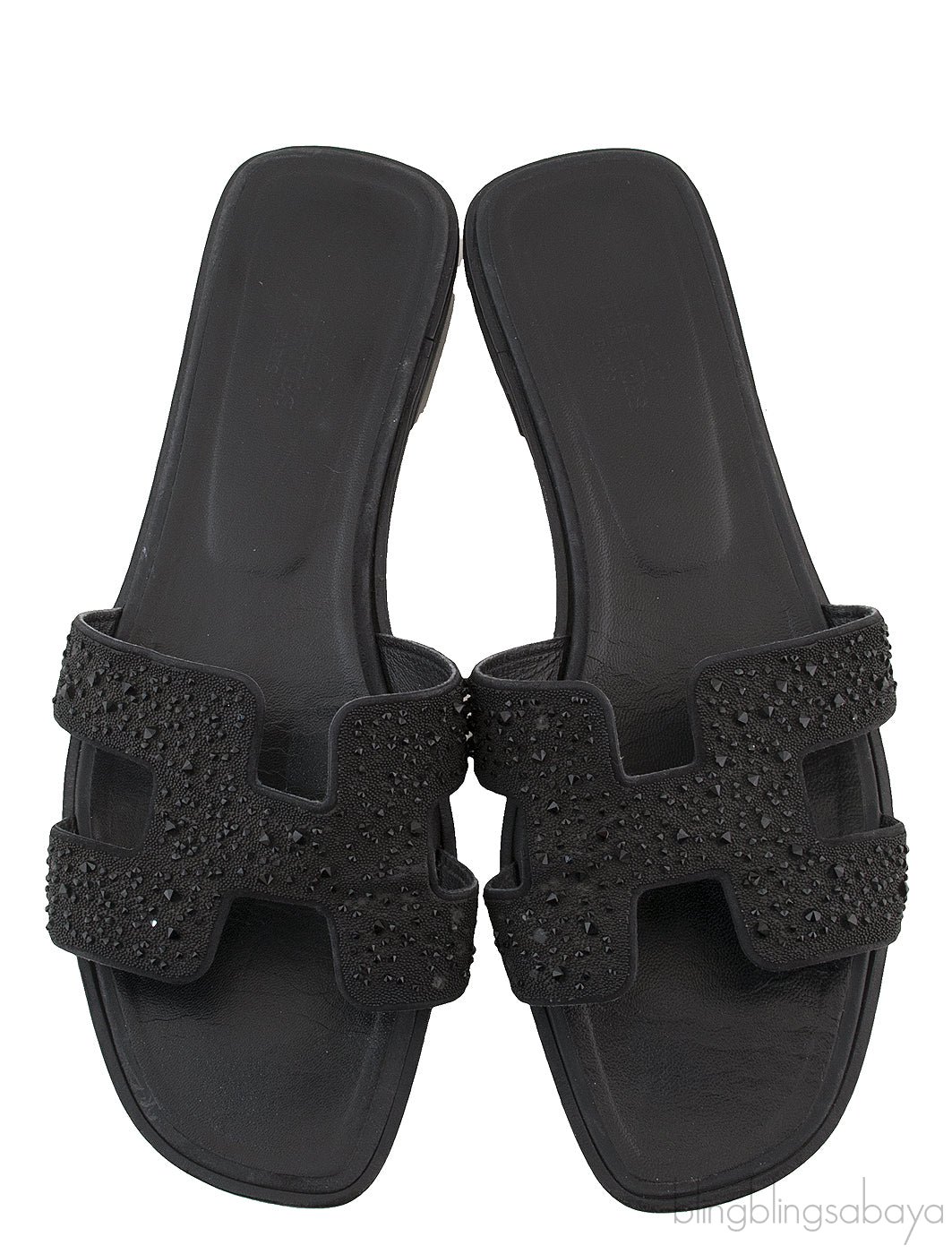 Black Oran Strass Sandals