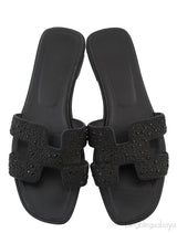 Black Oran Strass Sandals