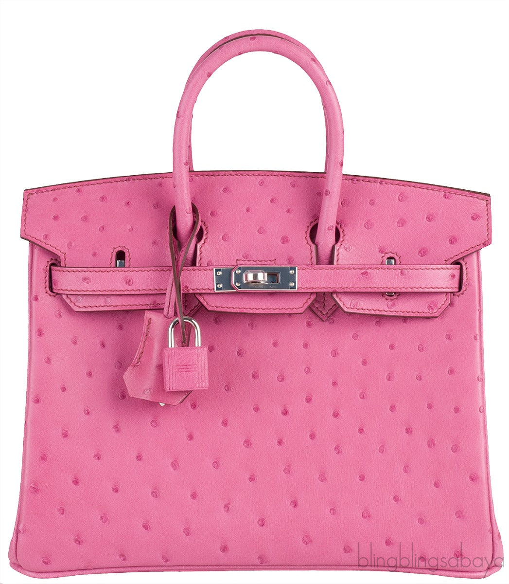 Birkin 25 Fuchsia Ostrich PHW