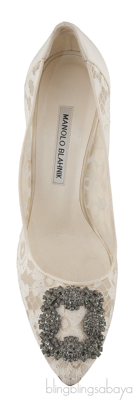 Floral Lace Ivory Hangisi Pump