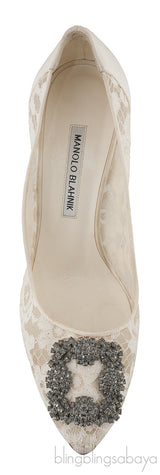 Floral Lace Ivory Hangisi Pump