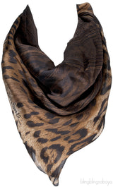 Leopard Brown Voile Scarf