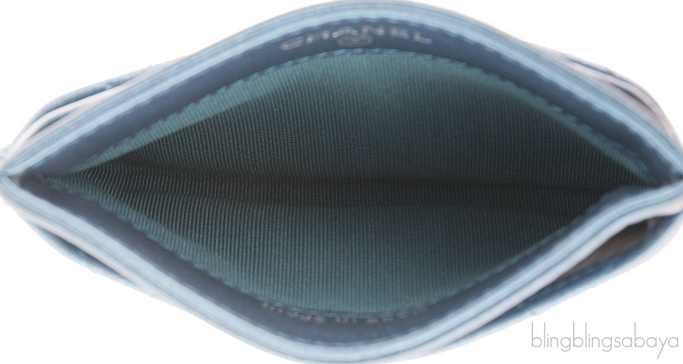 Metallic Blue Classic Card Holder