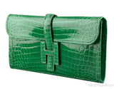 Jige Crocodile Emerald Green Patent
