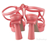 Parthenon Grecian Gladiator Column Heels Coral Pink