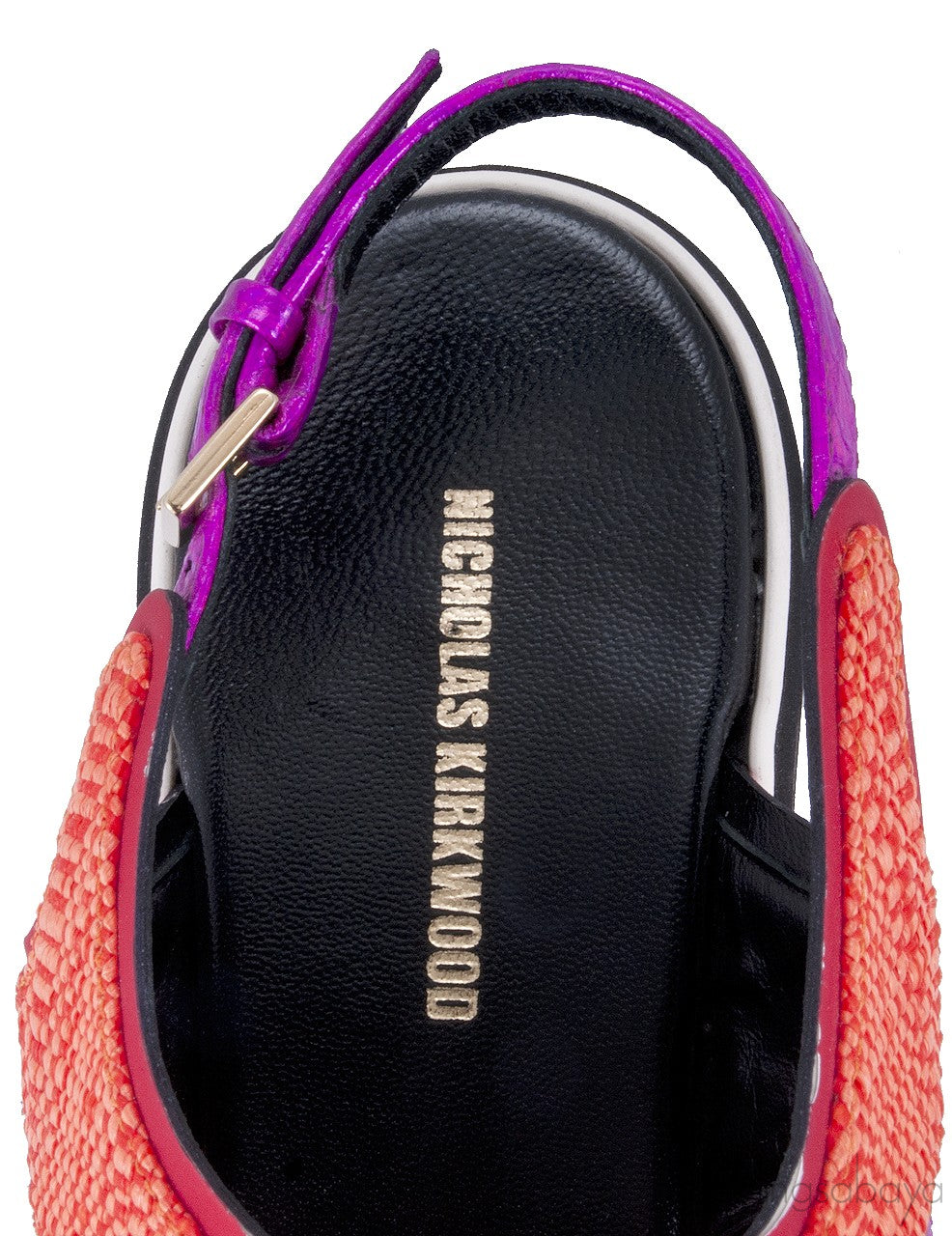Orange Raffia & Jacquard Sandals