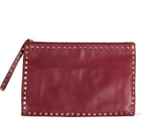 Dark Red Rockstud Large Clutch