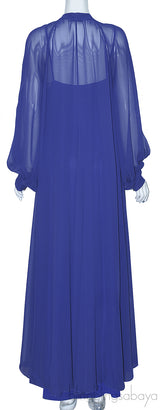 Blue Violet Long Sleeve Maxi Dress