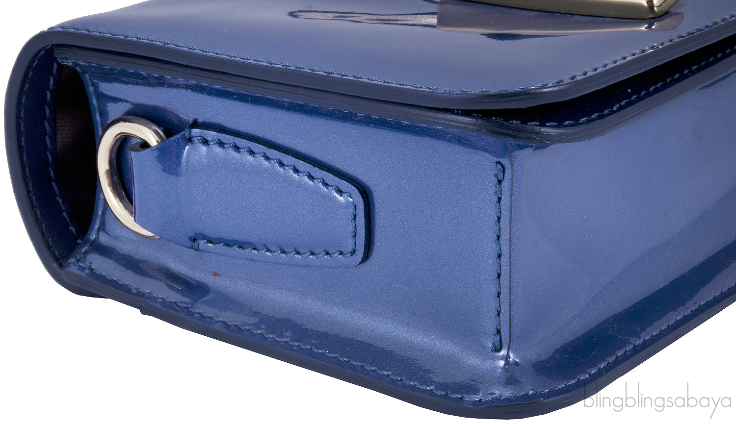 Navy Blue Patent Cross-body Bag